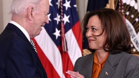 La vice-présidente américaine Kamala Harris et le président américain Joe Biden à la Maison Blanche, à Washington, D.C., le 30 octobre 2023.