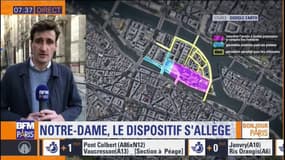 Le dispositif de sécurité allégé autour de Notre-Dame de Paris