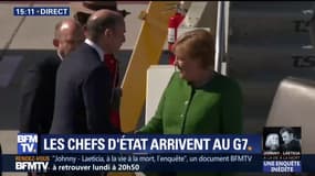 Angela Merkel arrive au G7, déterminée à s'imposer face à Donald Trump