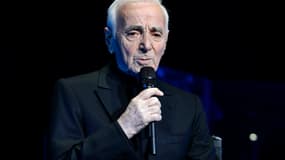 Charles Aznavour au Palais des Sports de Paris, le 21 décembre 2016. 