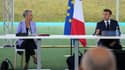 Elisabeth Borne et Emmanuel Macron au Conseil national de la Refondation, le 8 septembre 2022 à Marcoussis (Essonne)