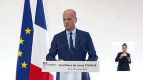 Jean-Michel Blanquer, lors de la conférence de presse sur le reconfinement, le jeudi 29 octobre 2020.