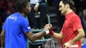 Gaël Monfils et Roger Federer