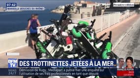 Marseille: des trottinettes jetées à la mer