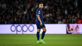 Kylian Mbappé lors du quart de finale aller de Ligue des champions entre le PSG et le Barça, le 10/04/2024