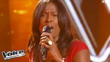 Jessica Plésel sur le plateau de "The Voice"