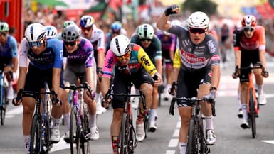 Le sprinteur belge Jasper Philipsen vainqueur de la 8e étape de la Vuelta, 30 août 2025
