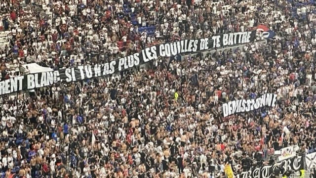La banderole lyonnaise contre Laurent Blanc, 3 septembre 2023