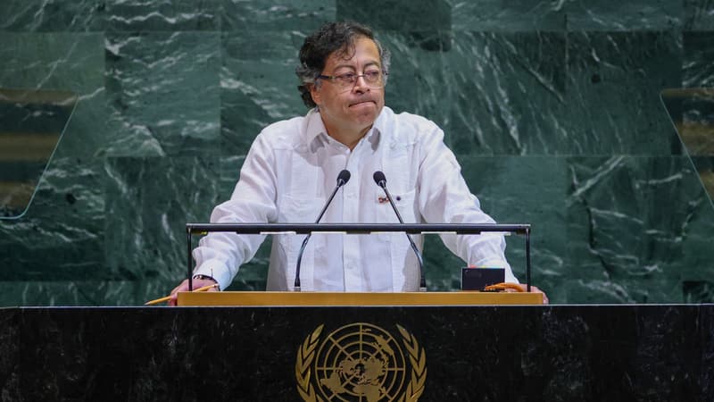 Le président colombien Gustavo Petro à New York, au siège de l'ONU, ce vendredi 26 septembre.