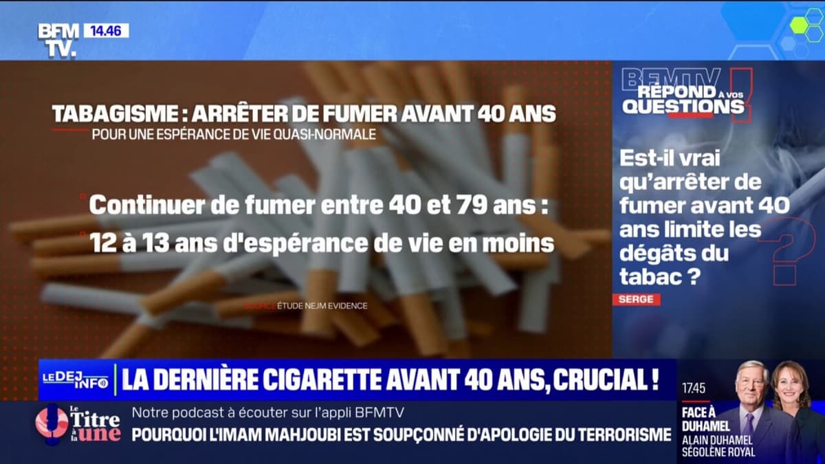 Est-il vrai qu'arrêter de fumer avant 40 ans limite les dégâts du tabac ...