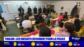 Toulon: des élèves de CM1 dessinent pour la police qui est venue en classe