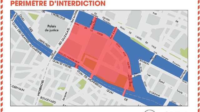 La circulation est interdite sur une grande moitié de l'île de la Cité jusqu'à lundi.