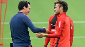 Unai Emery avec Neymar