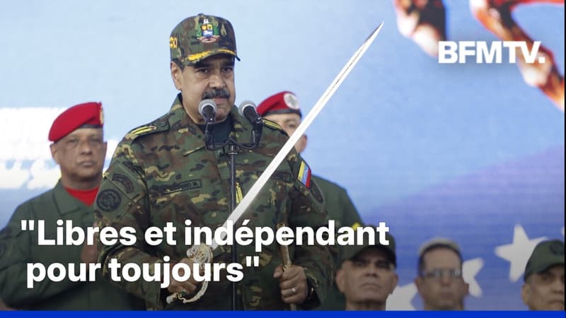 Nicolas Maduro brandit une épée de Simon Bolivar pour "rejeter" la menace américaine