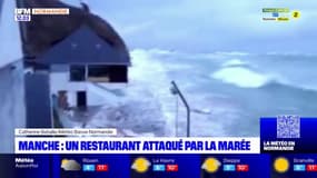 Manche: un restaurant attaqué par la marée à Barneville-Carteret