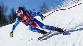 Maxence Muzaton, en Autriche, le 21 janvier 2025, lors d'une course de Coupe du monde 