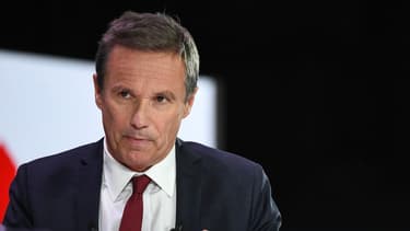 Nicolas Dupont-Aignan, président du parti Debout la France, à un débat en vue des élections européennes en avril 2019