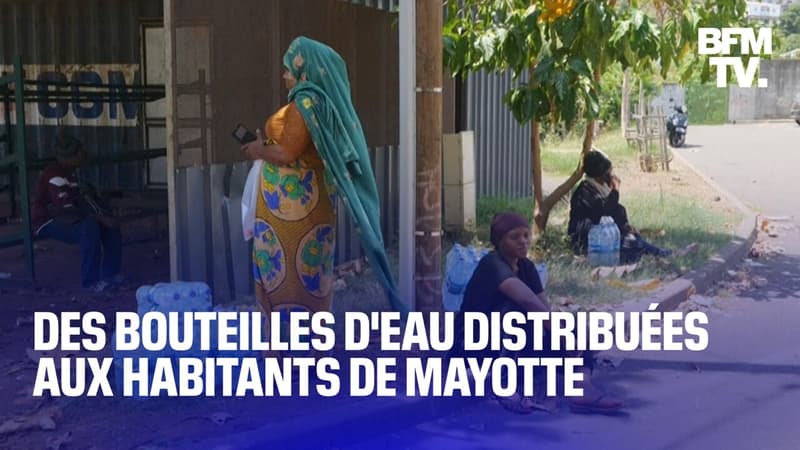 Crise de l'eau à Mayotte: une grande distribution de bouteilles d'eau a lieu dans le département