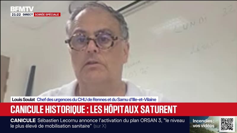 Canicule: "On a deux fois plus de patients hospitalisés après leur passage aux urgences", note Louis Soulat, chef des urgences du CHU de Rennes
