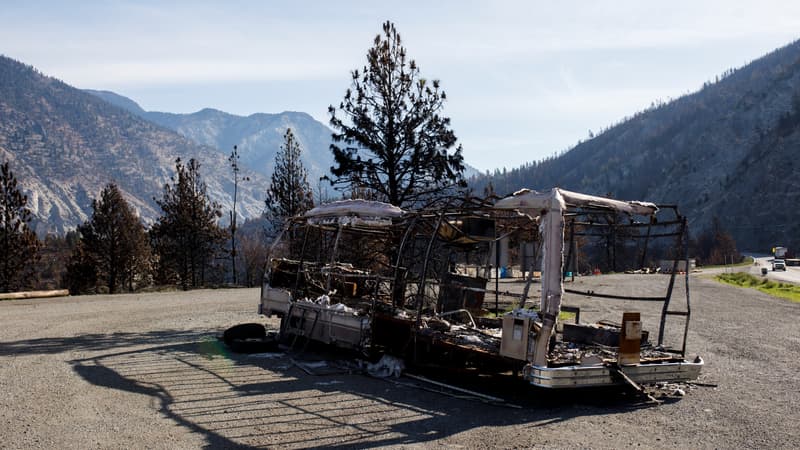 Le village de Lytton, au Canada, le 1er septembre 2021, après l'incendie l'ayant détruit.