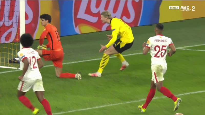 Dortmund-Séville: la séquence dingue avec Haaland, du but refusé au chambrage