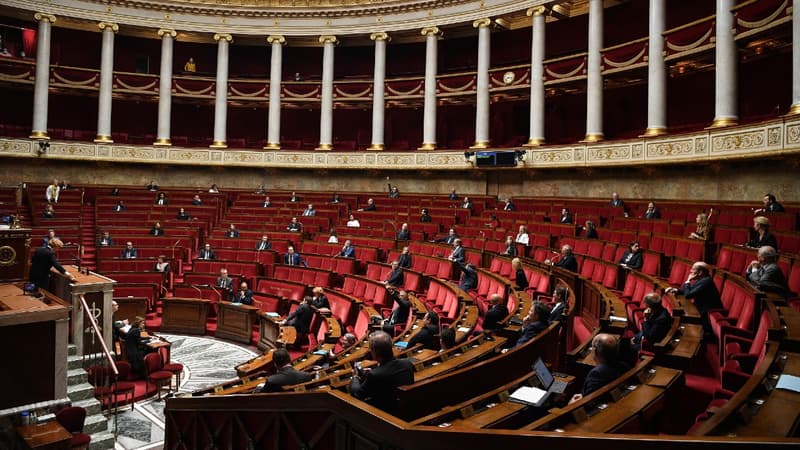 L'hémicycle de l'Assemblée nationale le 28 avril 2020 (illustration)