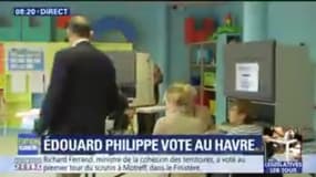 Législatives: Édouard Philippe vote avec... une machine électronique