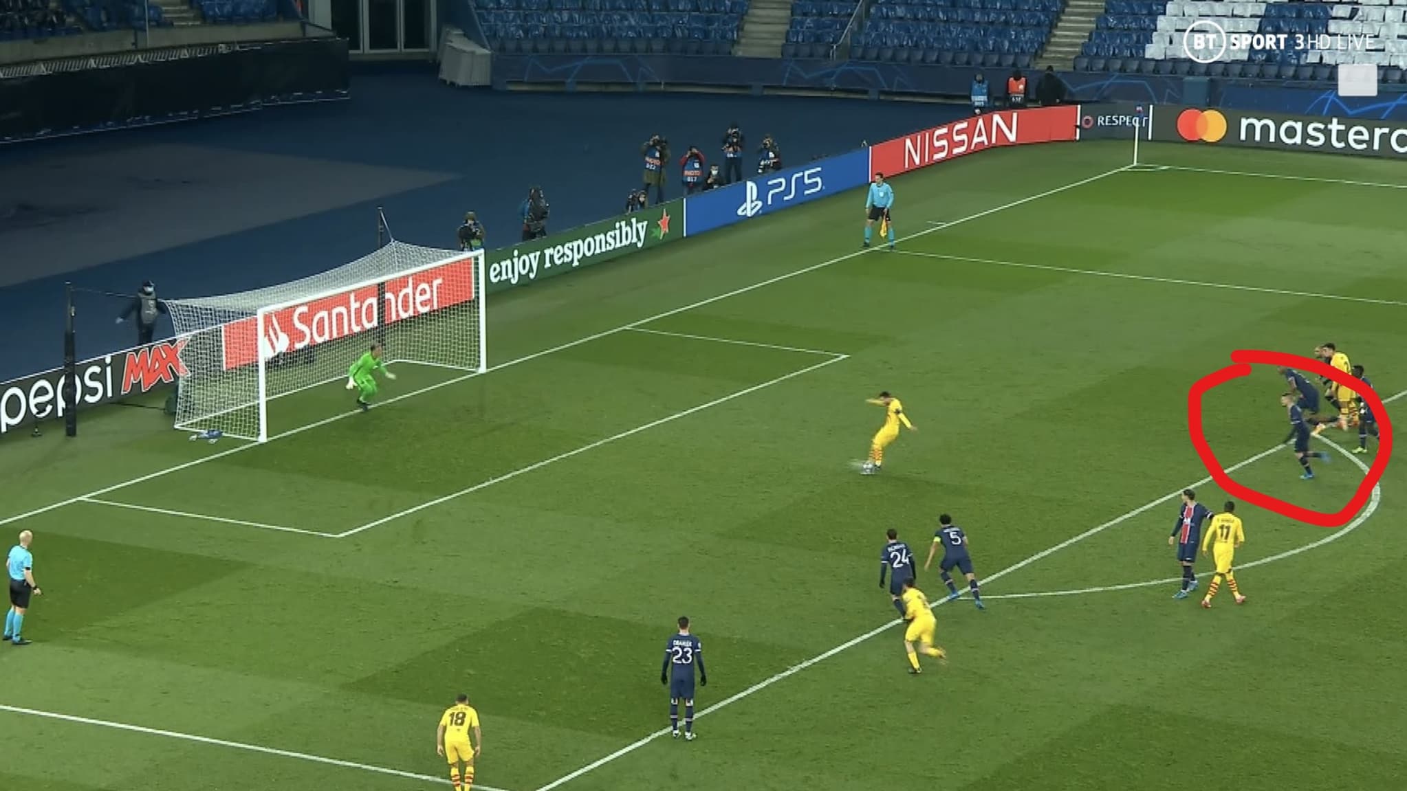 Verratti lors du penalty de Messi