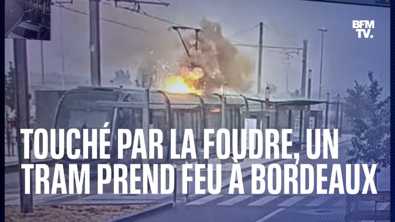 À Bordeaux, un tram prend feu après avoir été touché par la foudre
