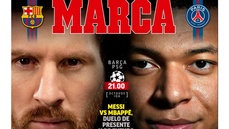 Barça-PSG: un huitième de "luxe" et le duel Messi-Mbappé à la une de la presse espagnole