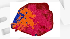 La carte des résultats des européennes 2024 à Paris par bureau de vote.