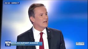 Ultime débat: Nicolas Dupont-Aignan veut "contrôler l'argent" donné par les Français à l'Union Européenne 