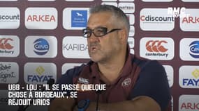 UBB – LOU : "Il se passe quelque chose à Bordeaux", se réjouit Urios