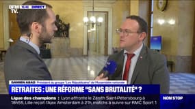 "Nous ne sommes pas là pour attiser les tensions sociales" Damien Abad, président du groupe LR à l'Assemblée nationale n'appelle pas à manifester le 5 décembre