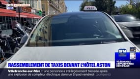 Nice: les chauffeurs de taxis se rassemblent devant l’hôtel Aston 