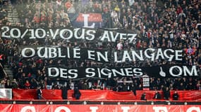 Une banderole contre les Marseillais lors de PSG-OM