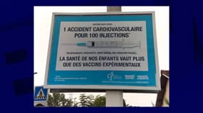 Un panneau antivaccins à Toulouse.