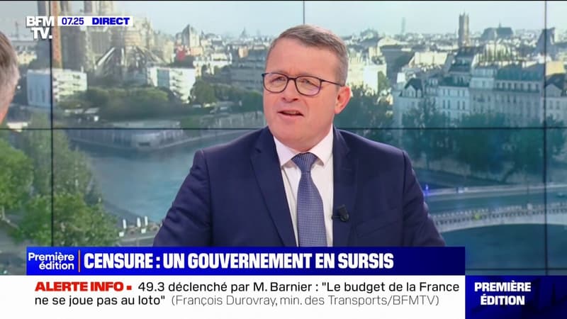 Censure du gouvernement Barnier: le ministre des Transports appelle à 