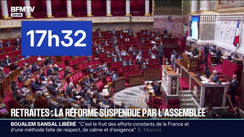 Retraites: la réforme suspendue par l'Assemblée nationale