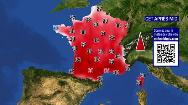 Températures prévues pour ce samedi 10 août 2024 en France métropolitaine