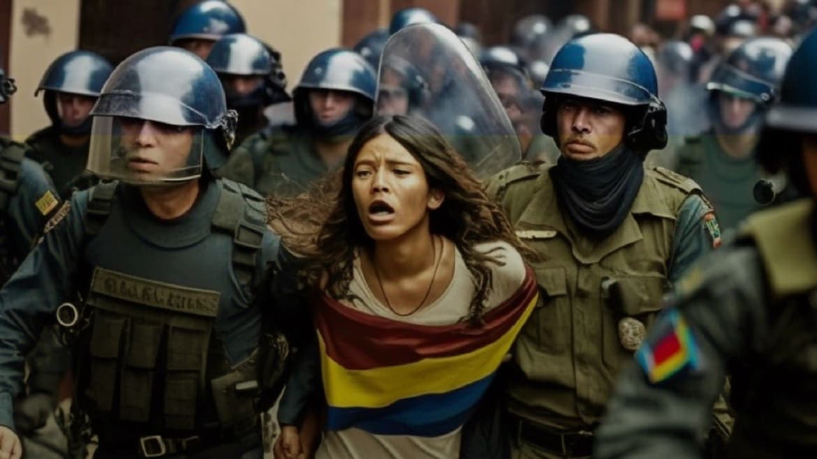 Une des images générées par intelligence artificielle publiées par Amnesty Norvège