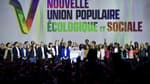L'Insoumis Jean-Luc Mélenchon s'exprime lors de la première convention de la "Nouvelle union populaire écologique et sociale" (Nupes) à Aubervilliers, le 7 mai 2022 