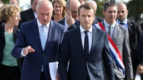 Emmanuel Macron en visite sur le campus d'Egletons, en Corrèze, le mercredi 4 octobre 2017.