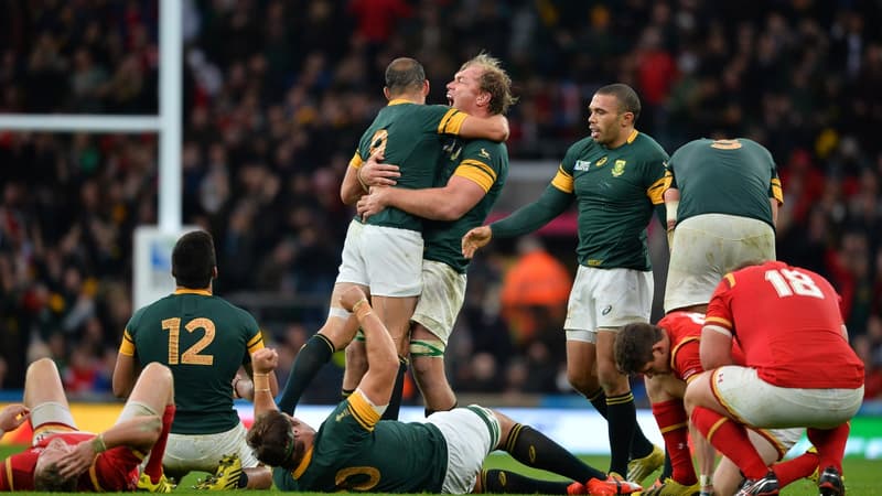 Du Preez et Strauss exultent au coup de sifflet finale
