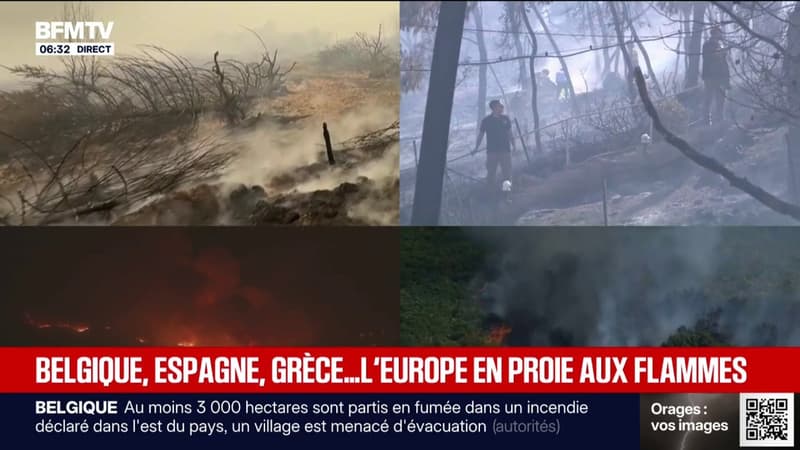 Belgique, Espagne, Grèce, Pays de Galles... l'Europe en proie aux flammes