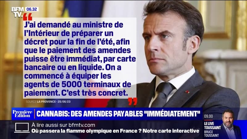 Emmanuel Macron annonce que les amendes pour consommation de cannabis pourront être payées directement en liquide ou par carte bancaire