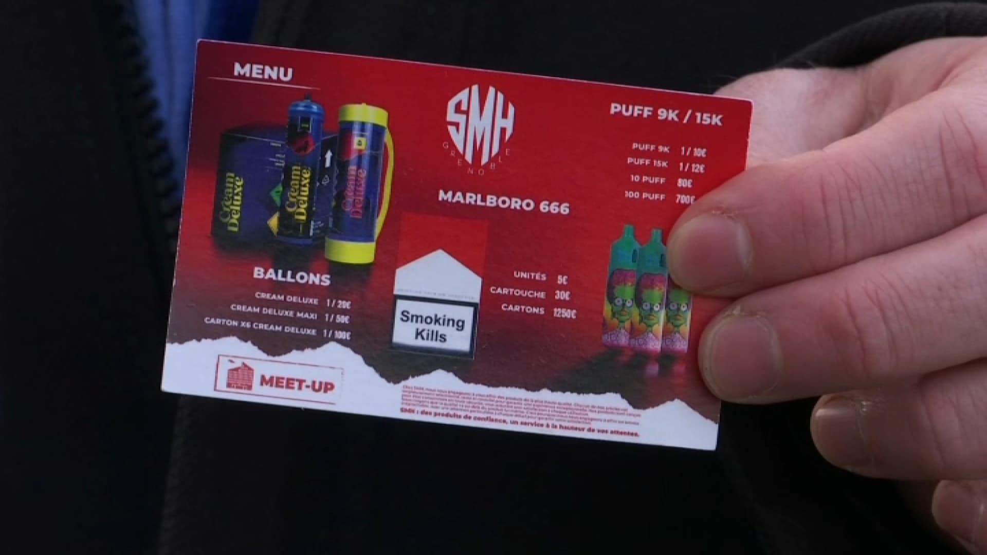 En Isère, les dealers font leur publicité en distribuant des prospectus dans les boîtes aux lettres.