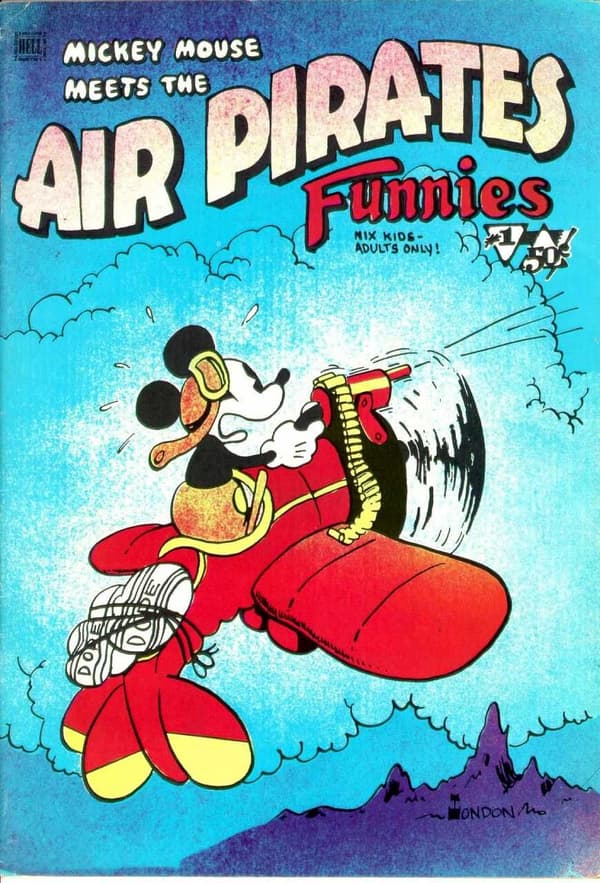 La couverture de la BD pirate "Air Pirates Funnies"