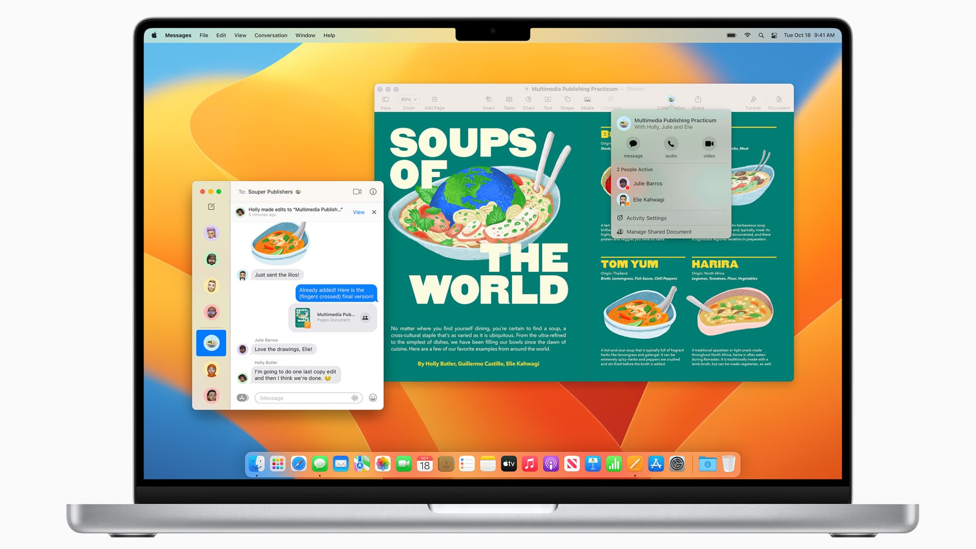 macOS Ventura améliore l'utilisation de Messages pour le rendre plus collaboratif.