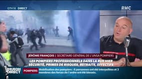 Affrontements entre pompiers et polciiers à Paris: "C'était violent, choquant: ce face-à-face avec les policiers est un échec pour nous et c'est du mépris pour nous" dénonce un pompier sur RMC"